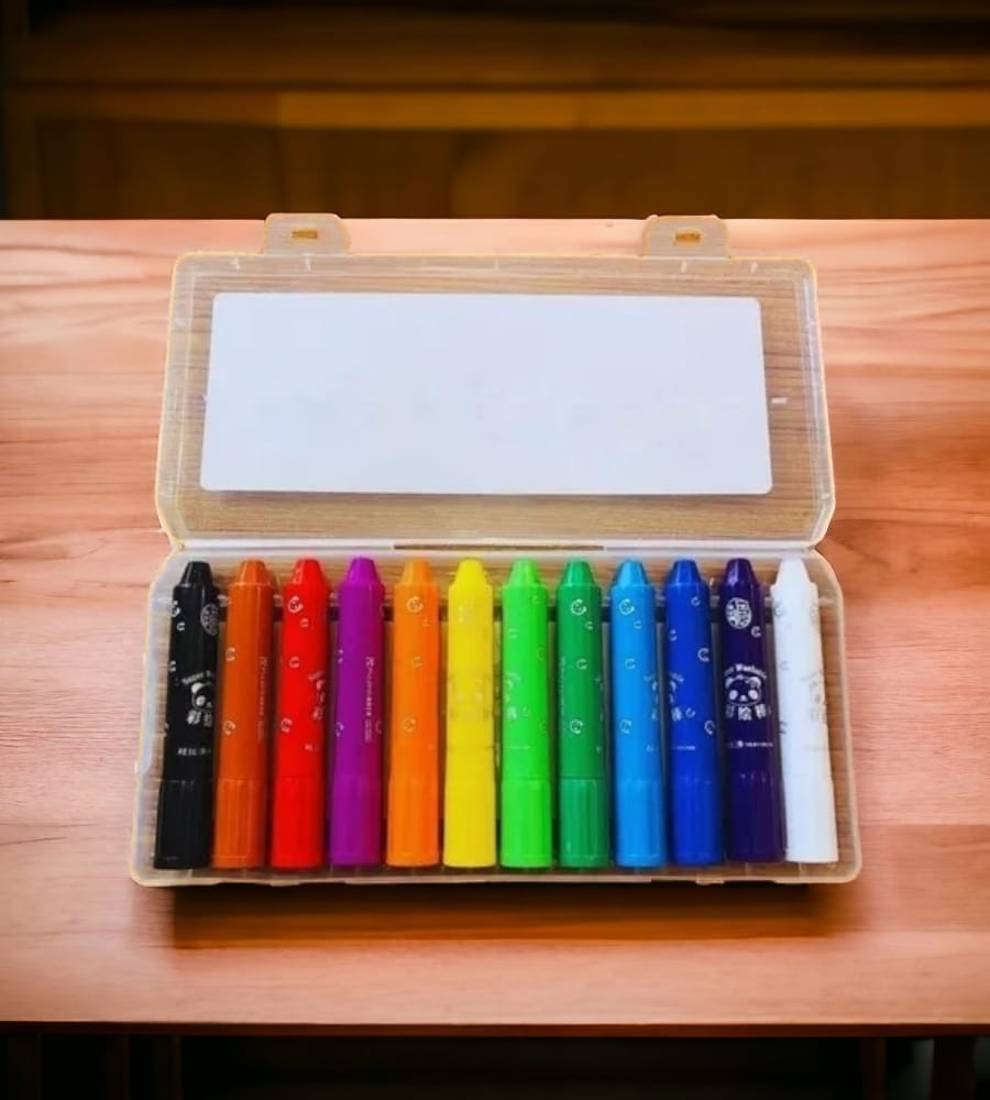 Ulee Bear Oil Pastel Silky Crayon Super Washable for kids (Pack of 12, Multicolor) view 3